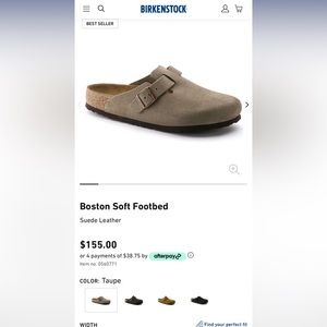 Birkenstock, Boston suede clogs never worn